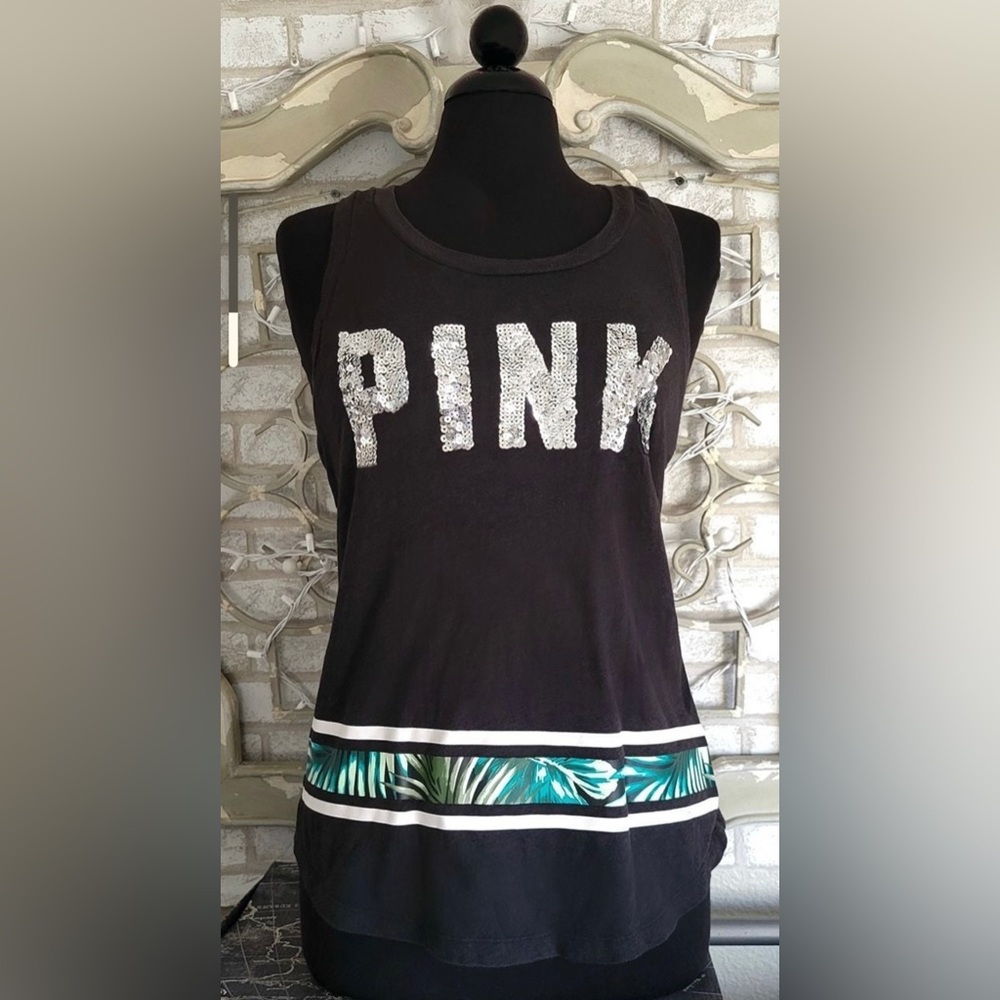 Victoria secret pink sequins tank top